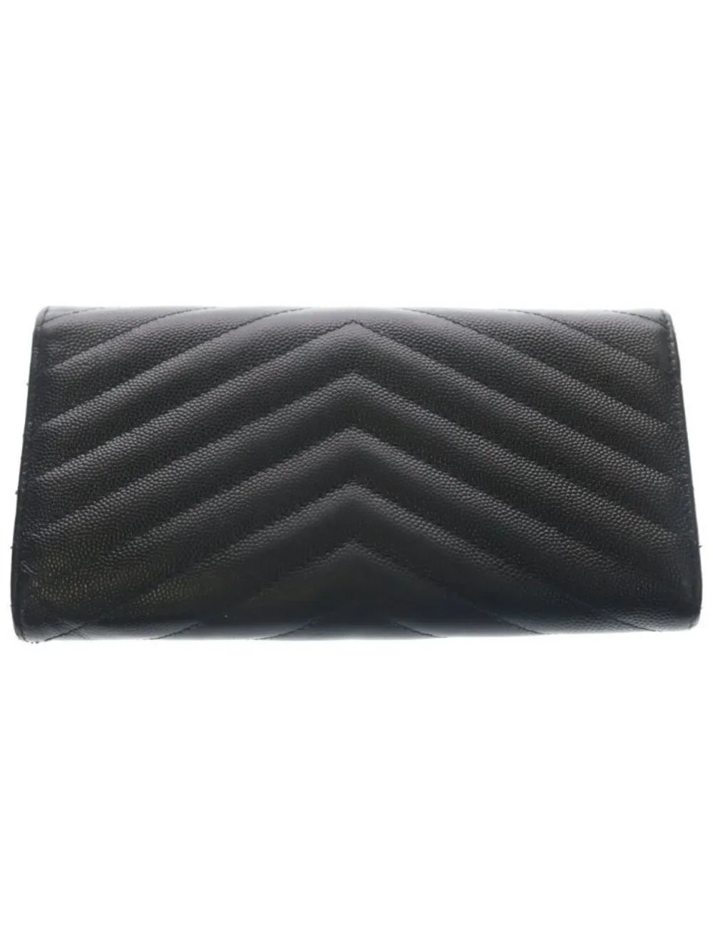 ★SOLD★ Saint Laurent Paris Cassandra Matelasse Large Flap Wallet Black Silver - Picture 2 of 6